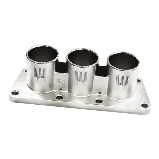 鋁合金壓鑄噴砂鍍鎳三芯工業(yè)連接器外殼